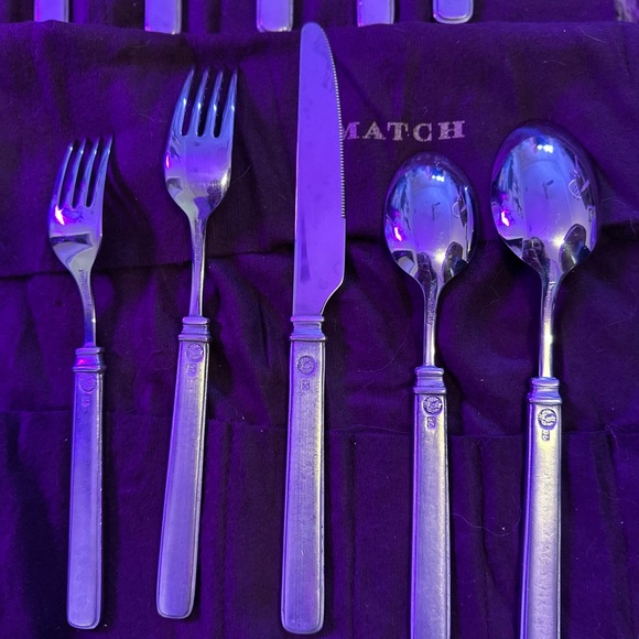 Match Gabriella Pewter Flatware 12 Complete Place Settings + Salad and Butter